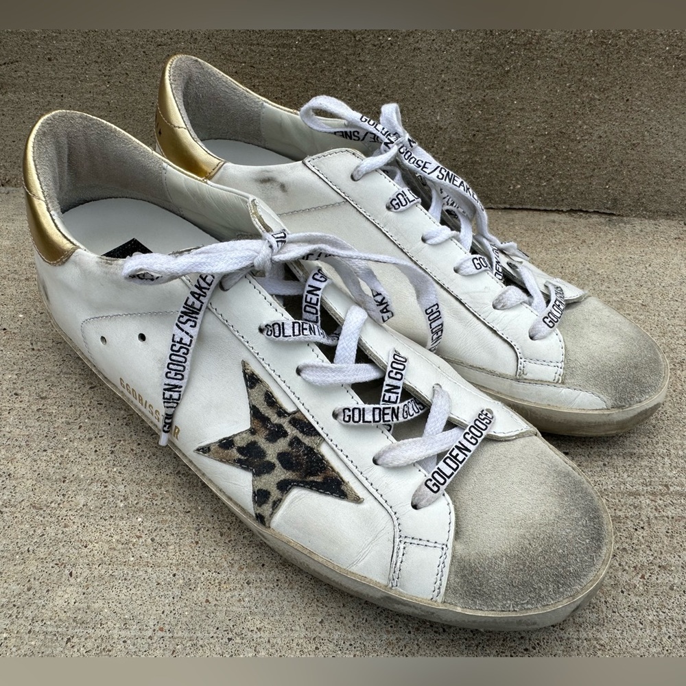 Golden Goose White Spotted Superstar Sneakers Size 40